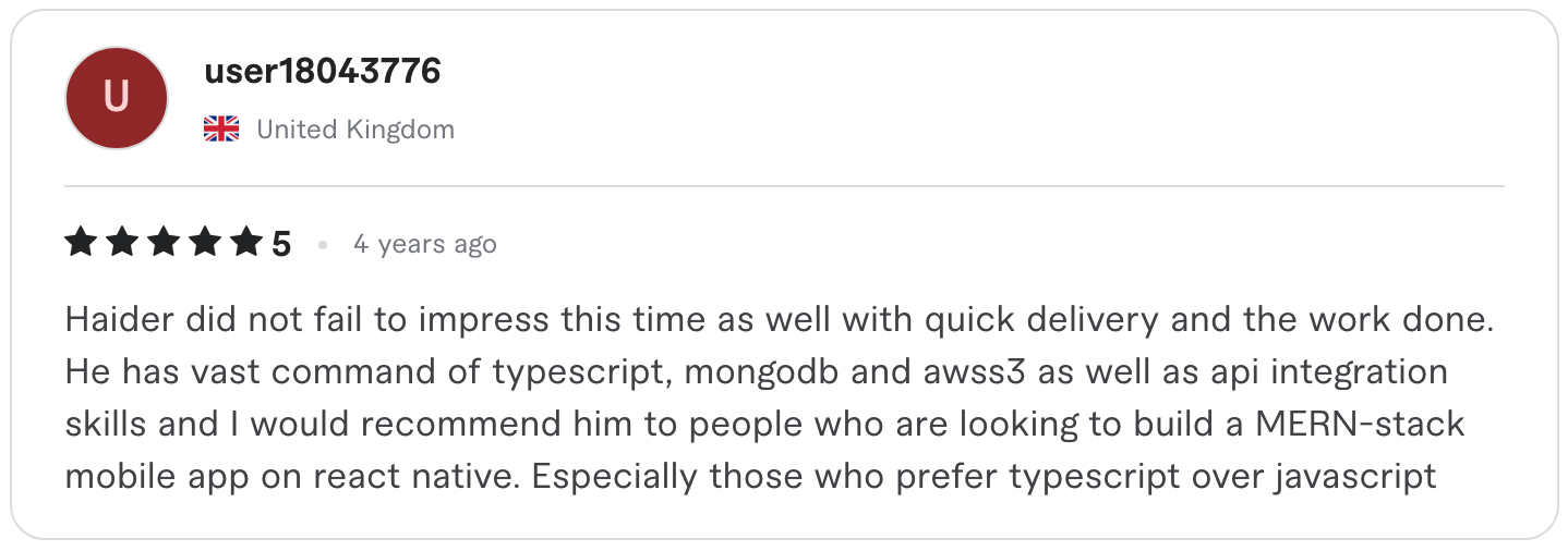 Verified Fiverr client review