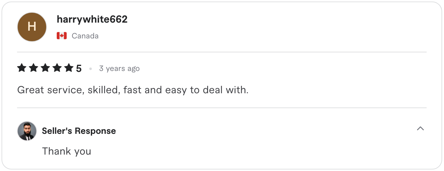 Verified Fiverr review