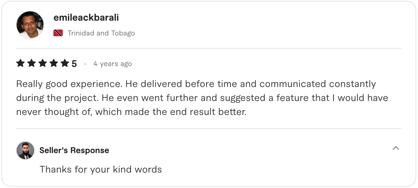 Verified Fiverr review